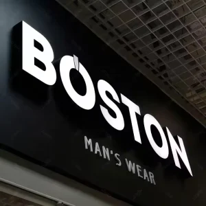 Company Large Logo Custom Luminous Sign White Bright Metal Trim Borderless Stainless Steel Frontlit Letters Signs