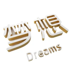 Company Storefront Signage Background Wall Borderless Letters Stainless Steel Metal Acrylic Light Source None Sign