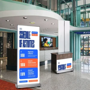 Complete Roll Up Banner System Outdoor Advertising Custom Printing Design Wide Base Plastic Roll Up Banners