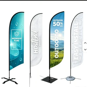 Concave Shape Blade Flag Banner for Outdoor Pavement Advertising