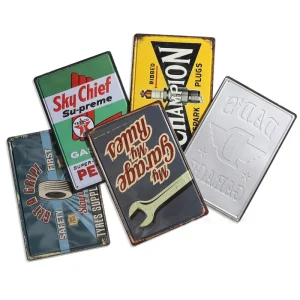 Concave convex Custom Design Embossed Metal Sign Vintage Metal Retro Mplaque Custom Vintage Metal Signs Tin Plate Material