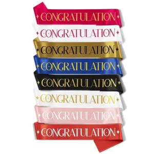 Congratulations Graduation Sash with Shoulder Strap Ribbon Party Decorations