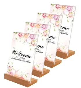 Convenient Double-Sided T Shape Flyer Holder Clear Acrylic Table Signs Stand