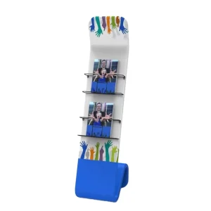 Convenient Floor Standing Aluminum Fabric Trade Show Advertising Display Brochure Kiosk for Fair