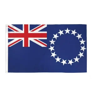 Cook Islands Flag 3×5 Ft Polyester Cook Islander Banner with Two Metal Grommets 3′ X 5′ Feet Cook Islands Country Flag