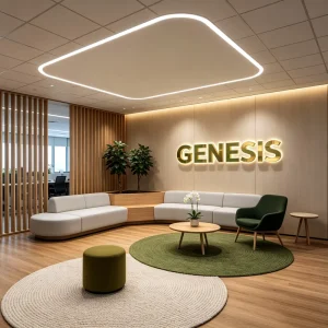 Corporate Reception Deco 3D Illumination Electronic Logo Custom Metal Backlit Signs Channel Led Letter Sign for Business Logo