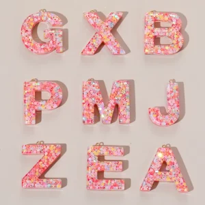 Creative 26 English Letters Crystal Resin Epoxy DIY Handmade Holiday Decoration Gift Semi finished Jewelry Plastic Resin