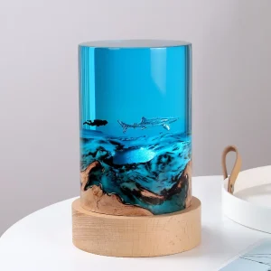 Creative Epoxy Cylinder Resin Lamp Custom Embedment Resin Awards