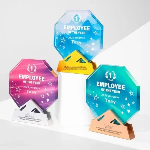 Creative High grade Crystal Trophy Gift Medal Octagonal Cup Competition Honor Award Customizable Business Gifts Souvenir