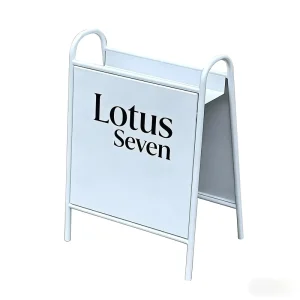 Creative Indoor Outdoor Mobile Floor Metal Standing Sign Display Stand Customizable Steel Frame Foldable Powder Coated Doorway