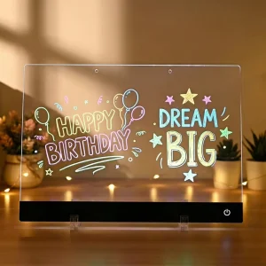 Creative LED Luminous Drawing Pad 7 RGB Colorful Rechargeable Battery Lighted Note Pad Desk Notes Memo Message Erase Board