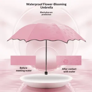 Creative Sunny Umbrella Flowering Water 8 Bone Black Glue Sun Protection UV Protection Printable Logo Folding