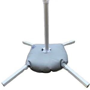 Cross Base Eco Friendly Durable Gray Black Round Water Bag with PVC Base and 10kg Capacity for Beach Flag Stand Polyester Flags