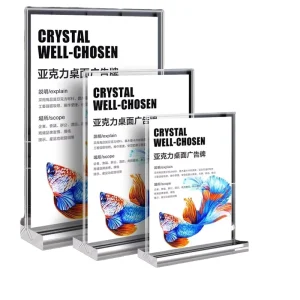 Cross Border Acrylic Gloss A5 Table Card Display Board Strong Magnetic Stand-Up Sign Pull-Out Personalized Environmentally