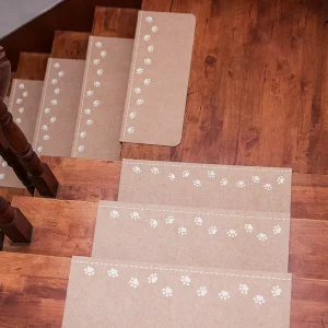 Cross Border Anti Slip Luminous TPR Self Adhesive Stair Mat Glue Free Foot Mat and Step Sticker for Home Floor Carpet