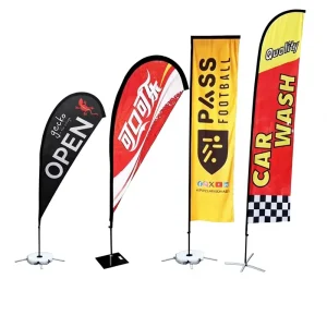 Cross Border Beach Water Filled Knife Bunting Outdoor Feather Square Flagpole Base Advertising Water Drop Road Banner Warp Knit