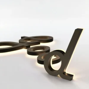 Cross Border Indoor Signage Borderless Metal PVC Door Head Sign Golden Baked Paint Luminous Characters Combination