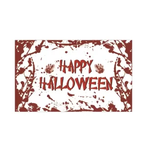 Cross-border Halloween Background Cloth Horror Party Decoration Supplies Blood Red Handprint Halloween Banner