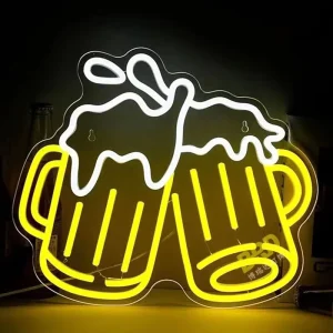 Cross border LED Beer Neon Light Glowing Letters Bar Shaped Lights Pub Atmosphere Decorative Signboard Switch Control Dimmable