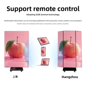 Cross border LED Three fold Splicing Poster Screen Vertical Floor standing Advertising Display Mobile Model P2.5 8004500cd Pixel
