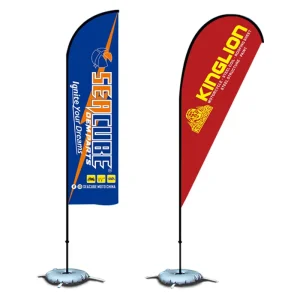 Cross border Outdoor Beach Road Telescopic Double sided Flagpole Knife Flag Feather Flag Water Drop Flag Color Flag Water
