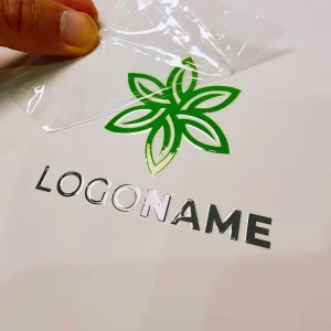 Crystal Clear PVC UV Transfer Adhesive Sticker Label Holographic Transparent Tear Film for Wine and Car Logo in Supermarkets