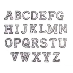 Crystal Clothing Transfers Rhinestone Hotfix 3D Rhinestone Applique Letter Rhinestone English Letter Patches