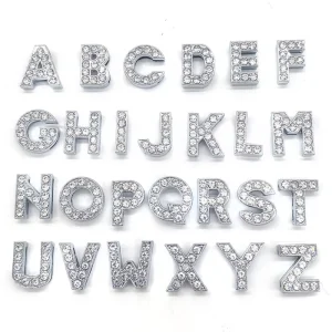 Crystal Diamond Alloy Letter Shoes Accessories Metal Accessories Clog Shoes Accessories Silicone Charms