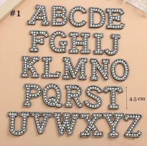 Crystal Letters Patches Rhinestone Alphabet Letters Patches Self adhesive Patches