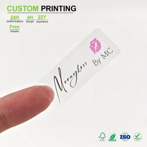 Crystal Luster Clear Custom Transparent Sticker Waterproof Ultra Transparent for Cosmetic Lip Gloss Tube