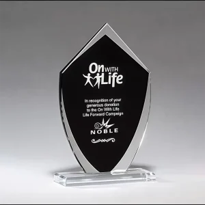Crystal Trophy Blank Crystal Award Trophy Custom 3d Laser Engraving Black Shield Shaped Glass Award