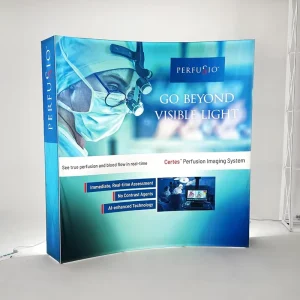 Curved LED Backlit SEG Pop up Backdrop 8ft 10ft 3x3m Illuminated Trade Show Light Box Display