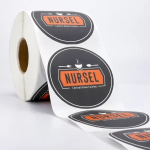 Custom 1 2 3 Inch Waterproof Vinyl Circle Round Logo Stickers Self Adhesive Roll Labels For Restaurant Food Packaging Sealing