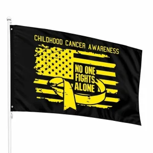 Custom 100% Polyester 3′ X 5′ Digital Printing Eco-Friendly Durable Hanging Childhood Cancer Awareness Flag Banner for Education