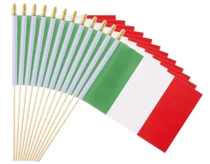 Custom 100% Polyester Digital Print 5×8 Inch Italy Small Mini Car Banner for Parade Event Outdoor Handheld Stick Flag