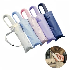 Custom 10K Double Ribs Fully Automatic Waterproof UV Protection Parasol Ring Buckle Folding Umbrellas for Outdoor Travel & Gift