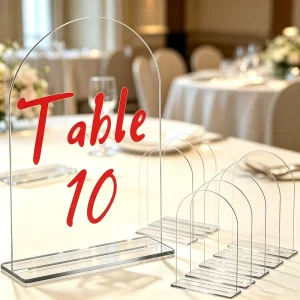 Custom 10Pcs Clear Acrylic Table Signs Blank DIY Table Number Cards with Stand for Wedding Banquet Party Restaurant Menu Display