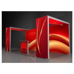 Custom 10×10 Fabric LED Light Box Display Booth Aluminum Modular Frameless with LED Backdrop for Trade Show Equipment