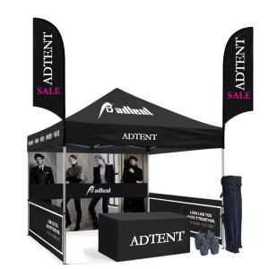 Custom 10×10 Logo Printed Aluminum Folding Tent Pavilion Canopy Pop Up Event Trade Exhibition Advertising for Outdoor Promotions