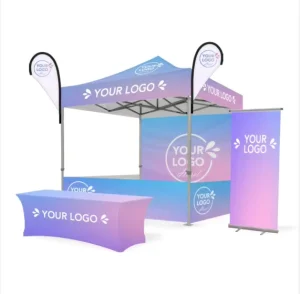 Custom 10×10 Pop up Canopy Tent With Full Color Printed Trade Show Advertising Tent for Markets and Vendor Booth