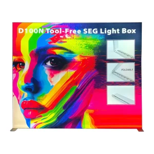 Custom 10x8ft Aluminium Profile Light Box Tool free LED SEG Foldable Frameless Fabric Light Box Backdrop for Tradeshow Exhibition