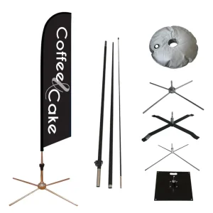 Custom 12-Foot Tall Feather Flag Banner Kit Outdoor Advertising Aluminum Flagpole For Business Promotion