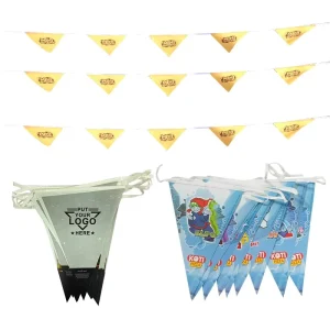 Custom 14X21Cm String Flags Customized Pattern Customized Design Polyester Hanging Flying Flag