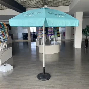 Custom 180g Polyester Blue Color Advertisement Garden Umbrella Parasol Beach Umbrella