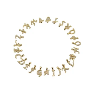 Custom 26 Alphabet A Z Letter Alphabet Cubic Zirconia Gem Initial Charm Pendant