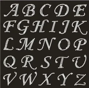 Custom 26 Letters A Z Rhinestone Alphabet Transfer 8″-9″ Size Korean a Stone Quality for Bags & Garment Use