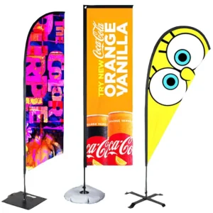 Custom 2m 3m 4m Feather Teardrop Beach Flag Outdoor Advertising Oriflamme Base Sign Promotional Flags Kit Stand Flag Banner