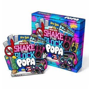 Custom 3.5g 8th Die Cut Shaped Mylar Bags with Box Set Holographic Smell Proof Cali Pack Resealable Zipper 3.5 Packaging Exotic