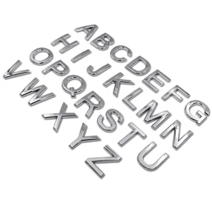 Custom 3D ABS Chrome Car Logo Alphabet Sign Letters Numbers Self-Adhesive Plastic Lettering Car Emblems Stickers