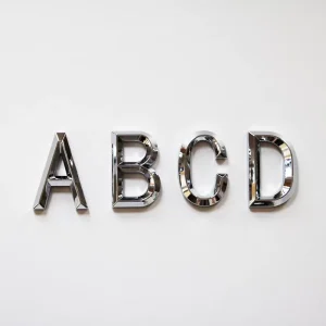 Custom 3D ABS Letters Waterproof Laser Engraved Car Sticker Emblem Badge Body Decoration Trophies Medals